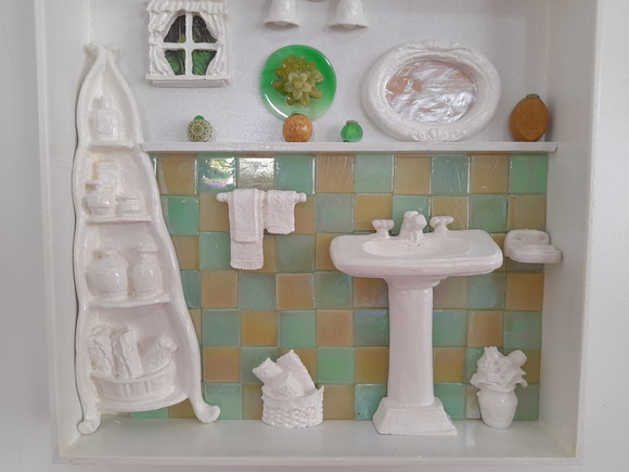 Quadro em mdf Branco para Decoração de Lavabo - Imagem 5