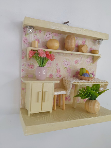Quadro em mdf nas Cores Mineral e Rosa com Miniatura - Imagem 4