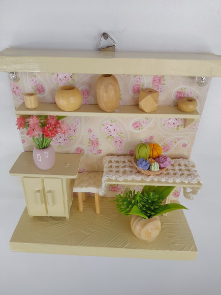Quadro em mdf nas Cores Mineral e Rosa com Miniatura - Imagem 5