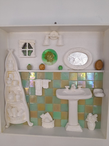 Quadro para Lavabo em mdf com Pastilha Decorado - Imagem 3