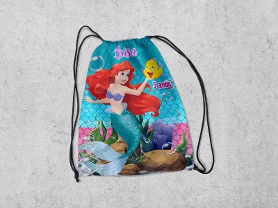 Mochilinha Personalizada para lembrancinhas Sereia Ariel