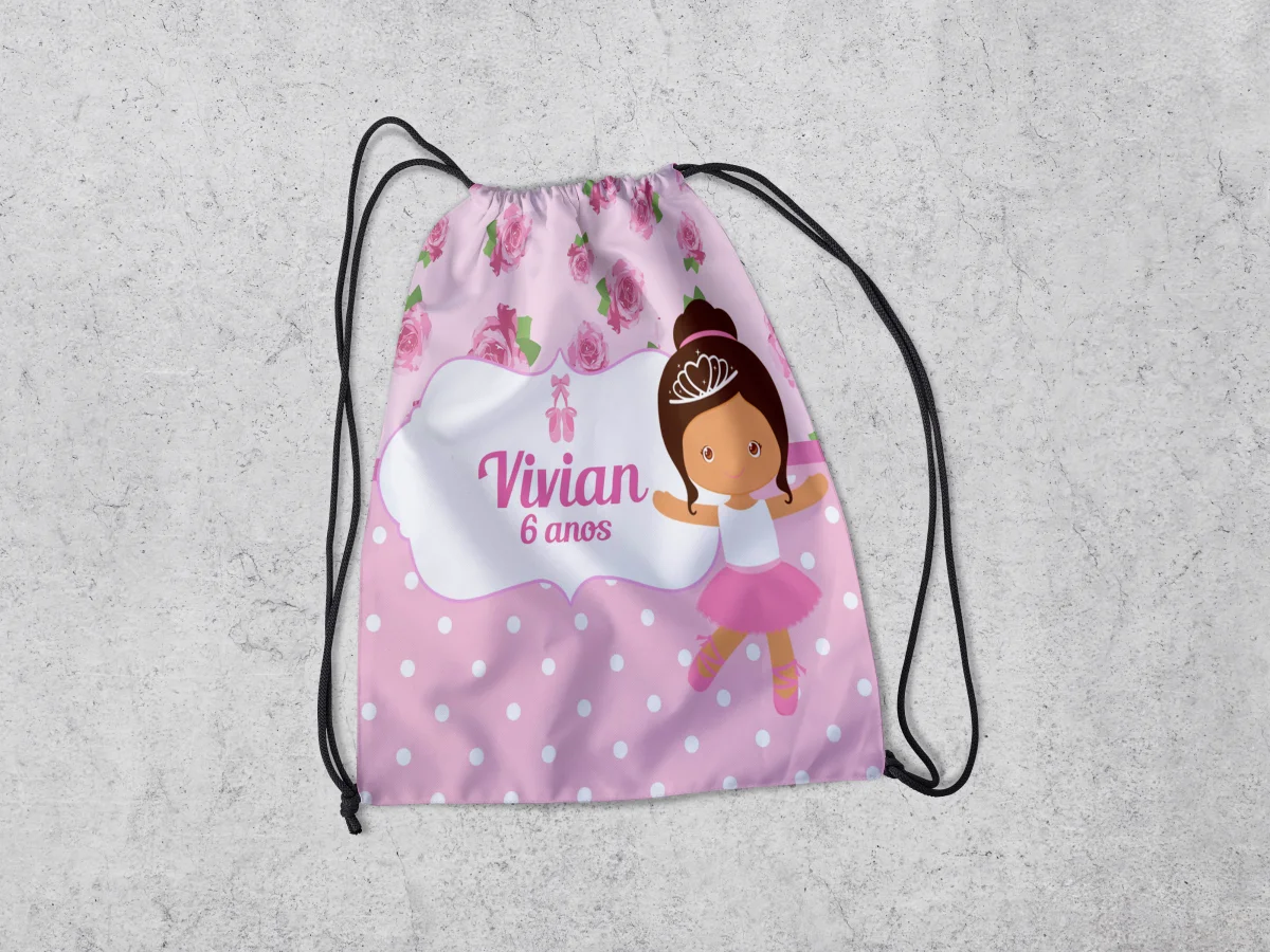 Mochilinha Personalizada para lembrancinhas da Bailarina - Imagem 3