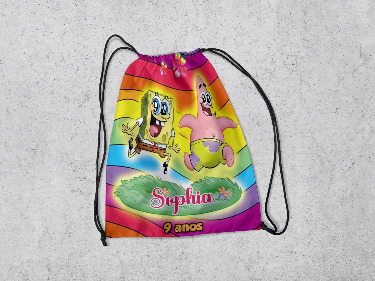 Mochilinha Personalizada para lembrancinhas do Bob Esponja - Imagem 2