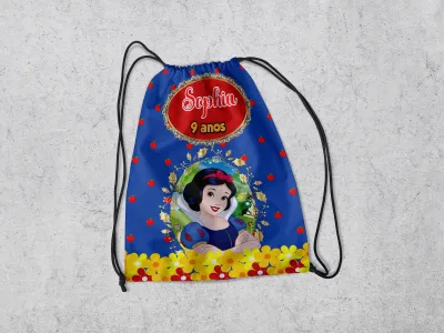 Mochilinha Personalizada para lembrancinhas Branca de Neve