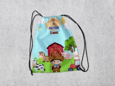 Mochilinha Personalizada para lembrancinhas Fazendinha (copia)