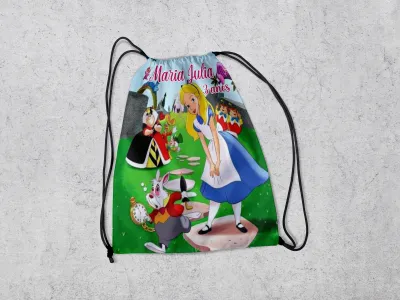 Mochilinha Personalizada para lembrancinhas Alice No Pais das Maravilhas
