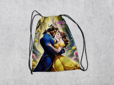 Mochilinha Personalizada para lembrancinhas da Bela e a Fera