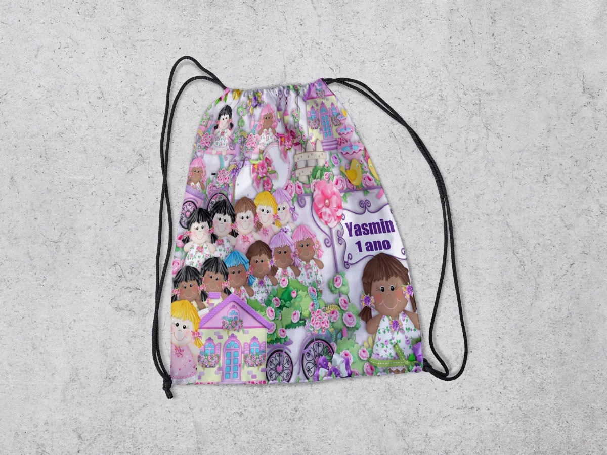 Mochilinha Personalizada para lembrancinhas Casa das Bonecas - Imagem 2