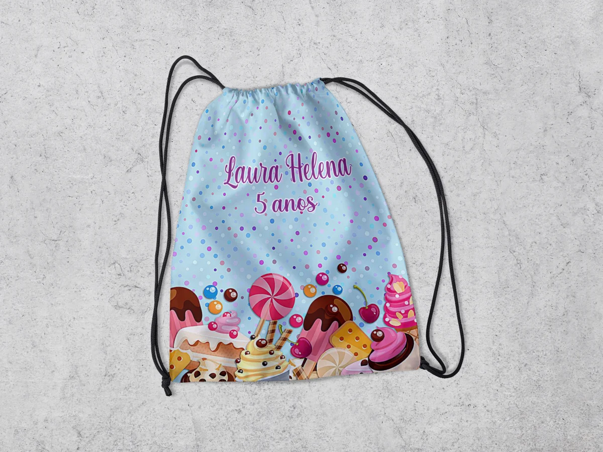 Mochilinha Personalizada para lembrancinhas Confeitaria - Imagem 3