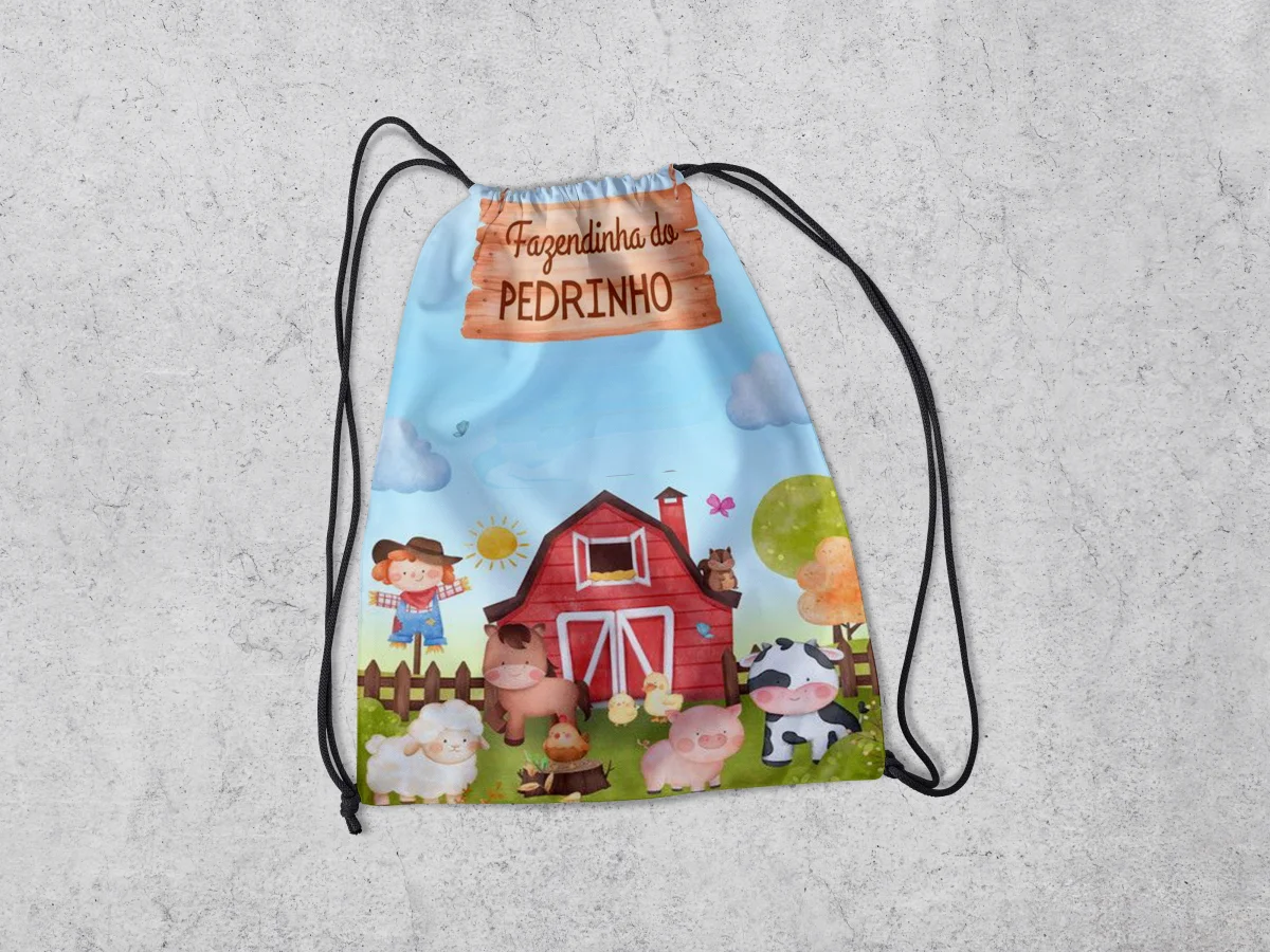 Mochilinha Personalizada para lembrancinhas Fazendinha - Imagem 3