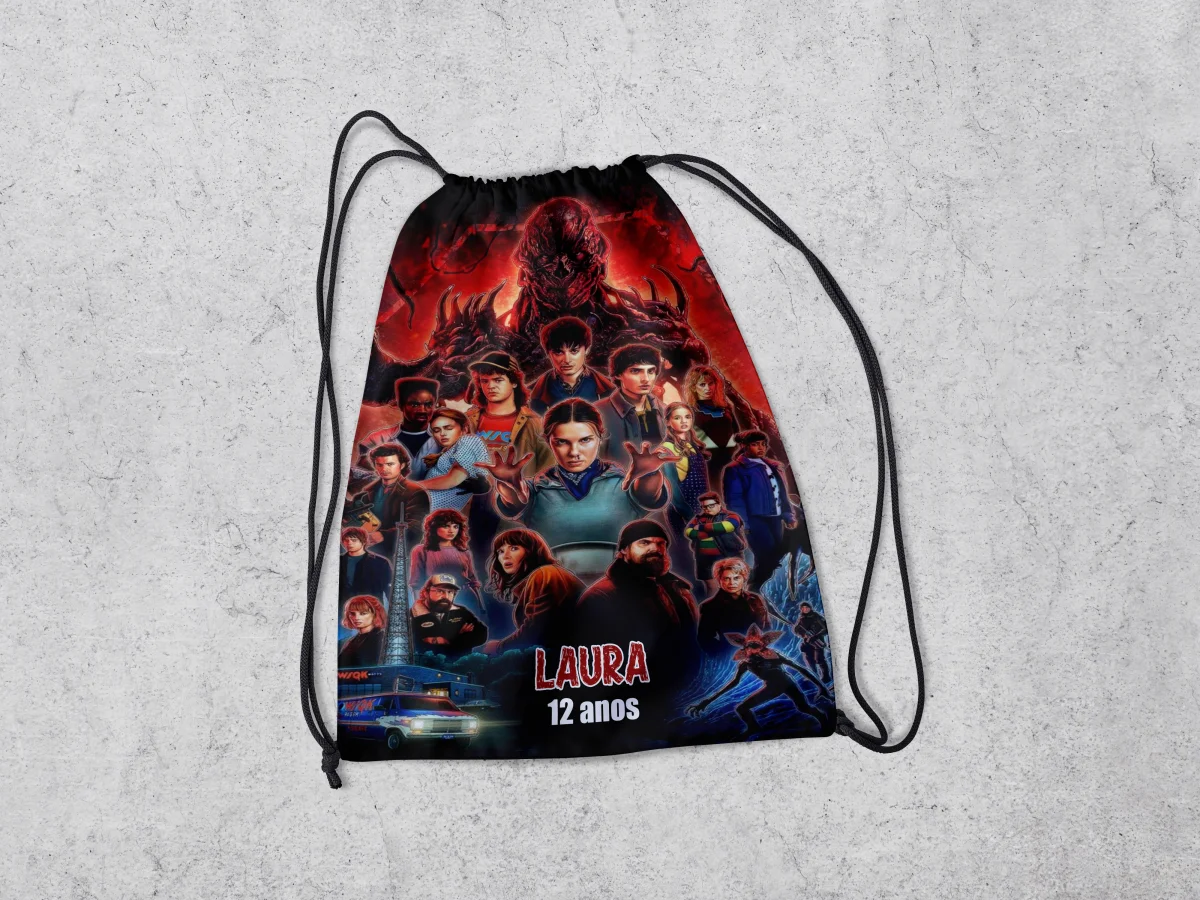 Mochilinha Personalizada para lembrancinhas Stranger Things - Imagem 1