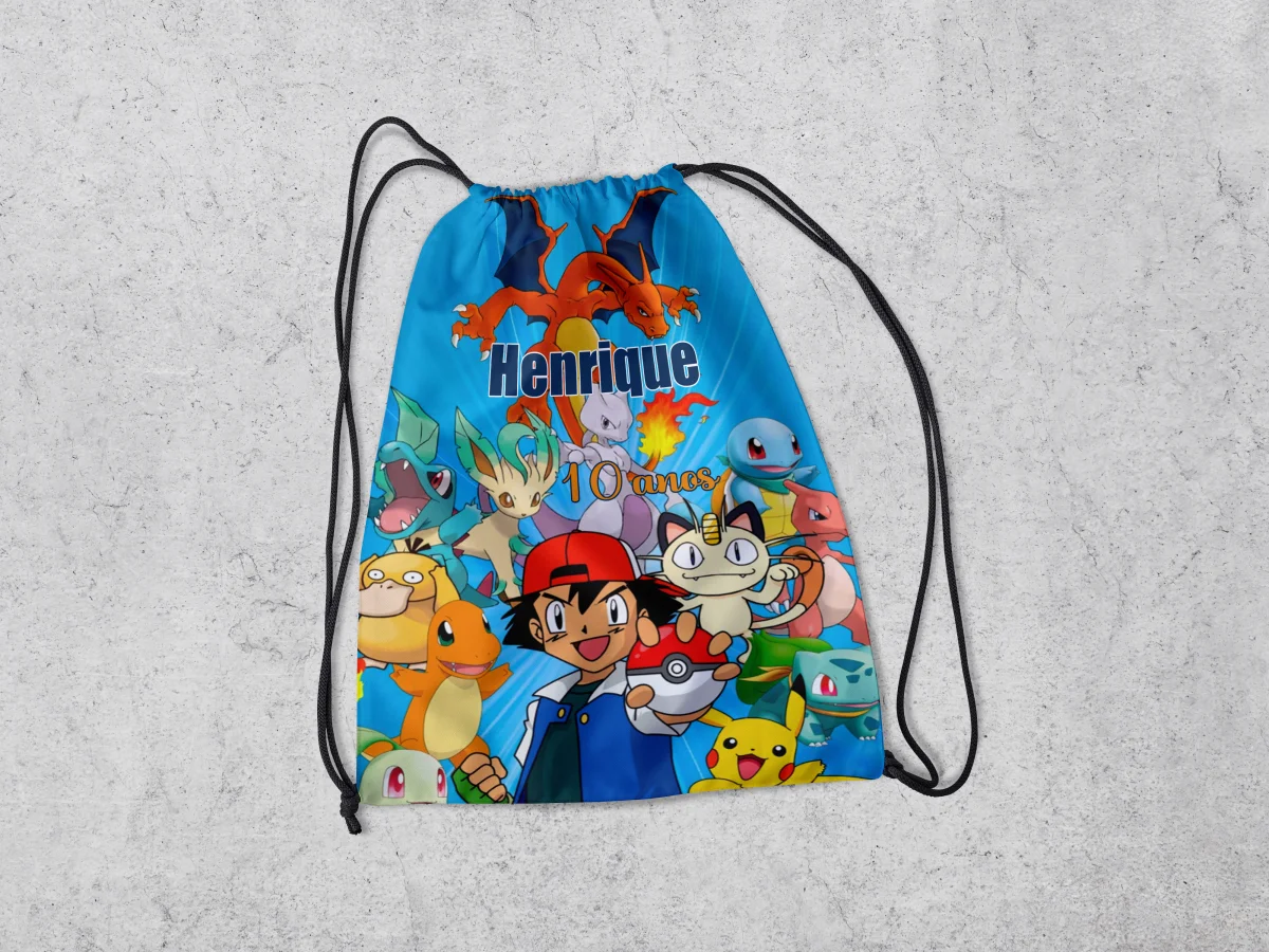 Mochilinha Personalizada para lembrancinhas do Pokemon - Imagem 2