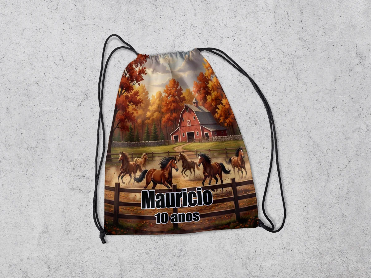Mochilinha Personalizada para lembrancinhas Fazendinha - Imagem 1