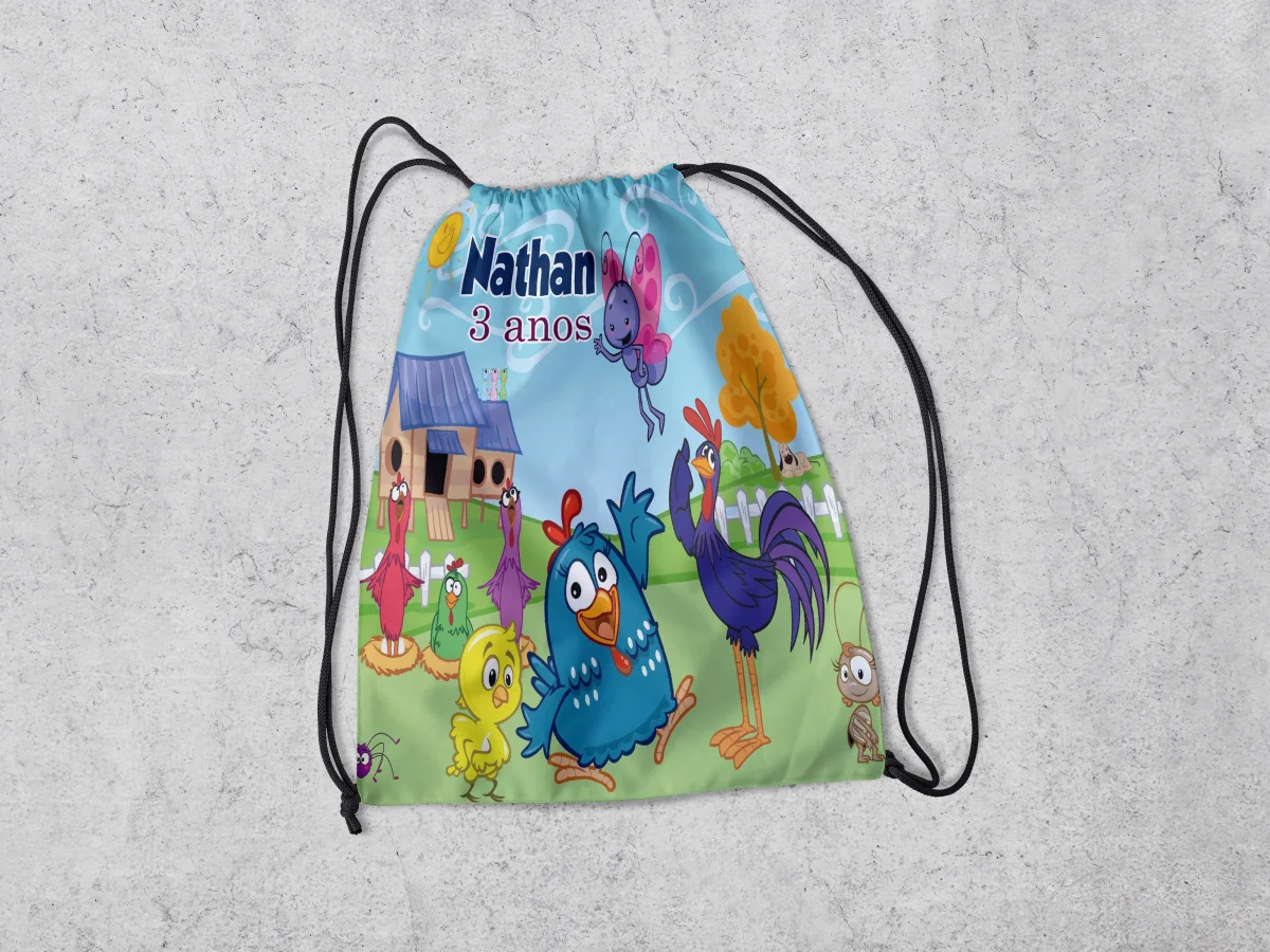 Mochilinha Personalizada para lembrancinhas da Galinha Pintadinha - Imagem 1