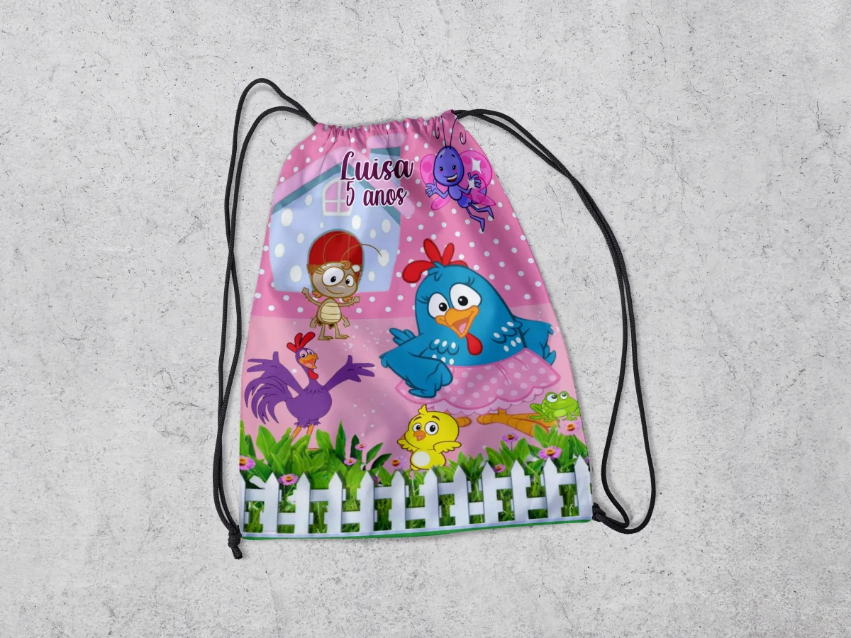 Mochilinha Personalizada para lembrancinhas da Galinha Pintadinha - Imagem 3