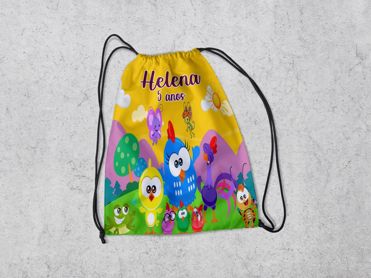 Mochilinha Personalizada para lembrancinhas da Galinha Pintadinha - Imagem 1