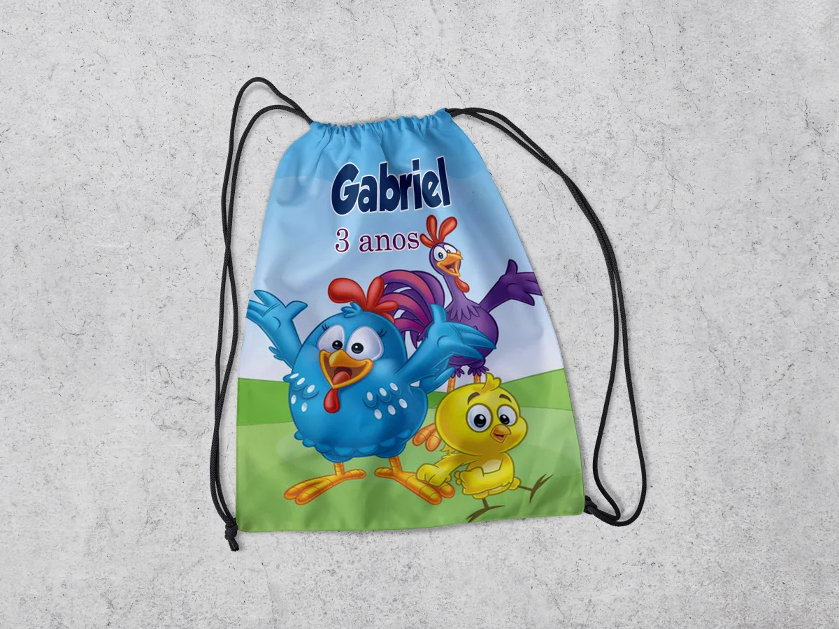 Mochilinha Personalizada para lembrancinhas da Galinha Pintadinha - Imagem 3