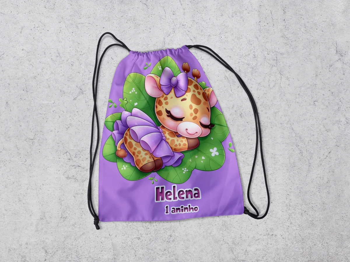 Mochilinha Personalizada para lembrancinhas Girafinha - Imagem 1