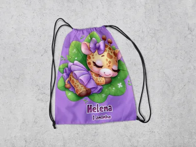 Mochilinha Personalizada para lembrancinhas Girafinha