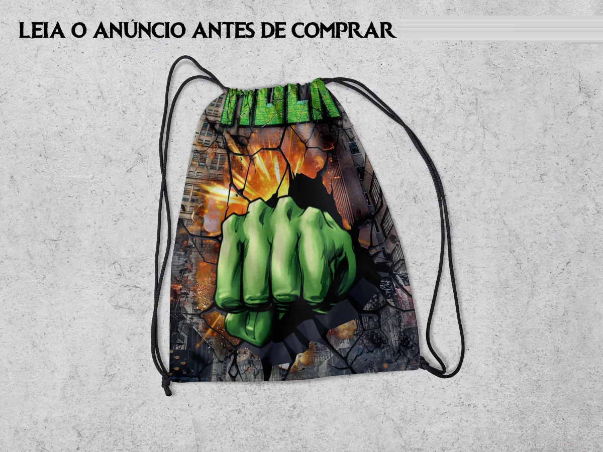 Mochilinha Personalizada para lembrancinhas Hulk - Imagem 3