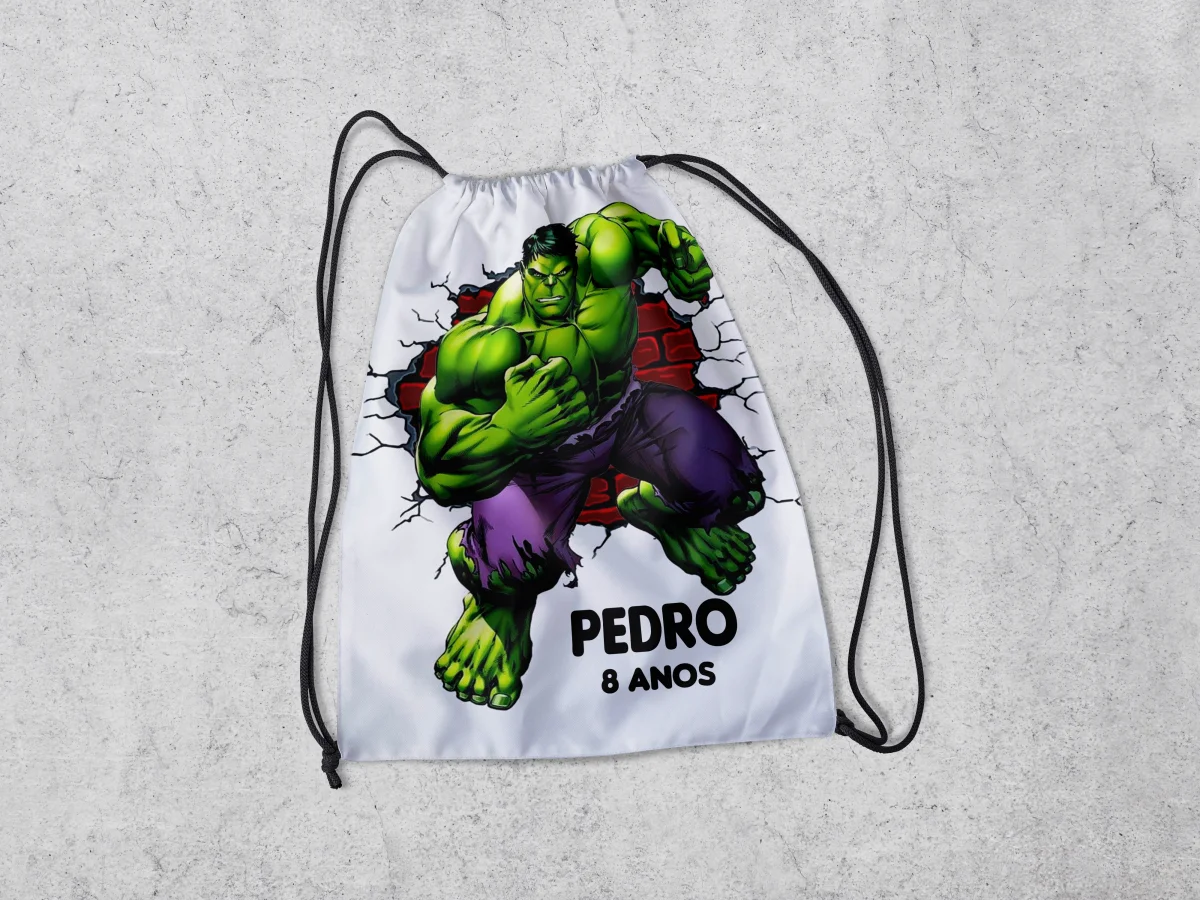 Mochilinha Personalizada para lembrancinhas Hulk - Imagem 2