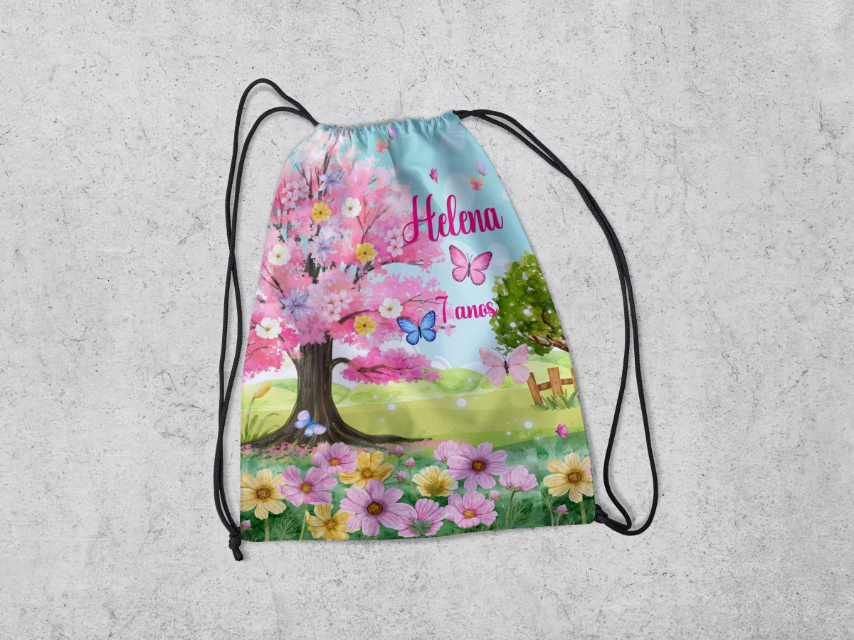 Mochilinha Personalizada para lembrancinhas Jardim das Borboletas - Imagem 6