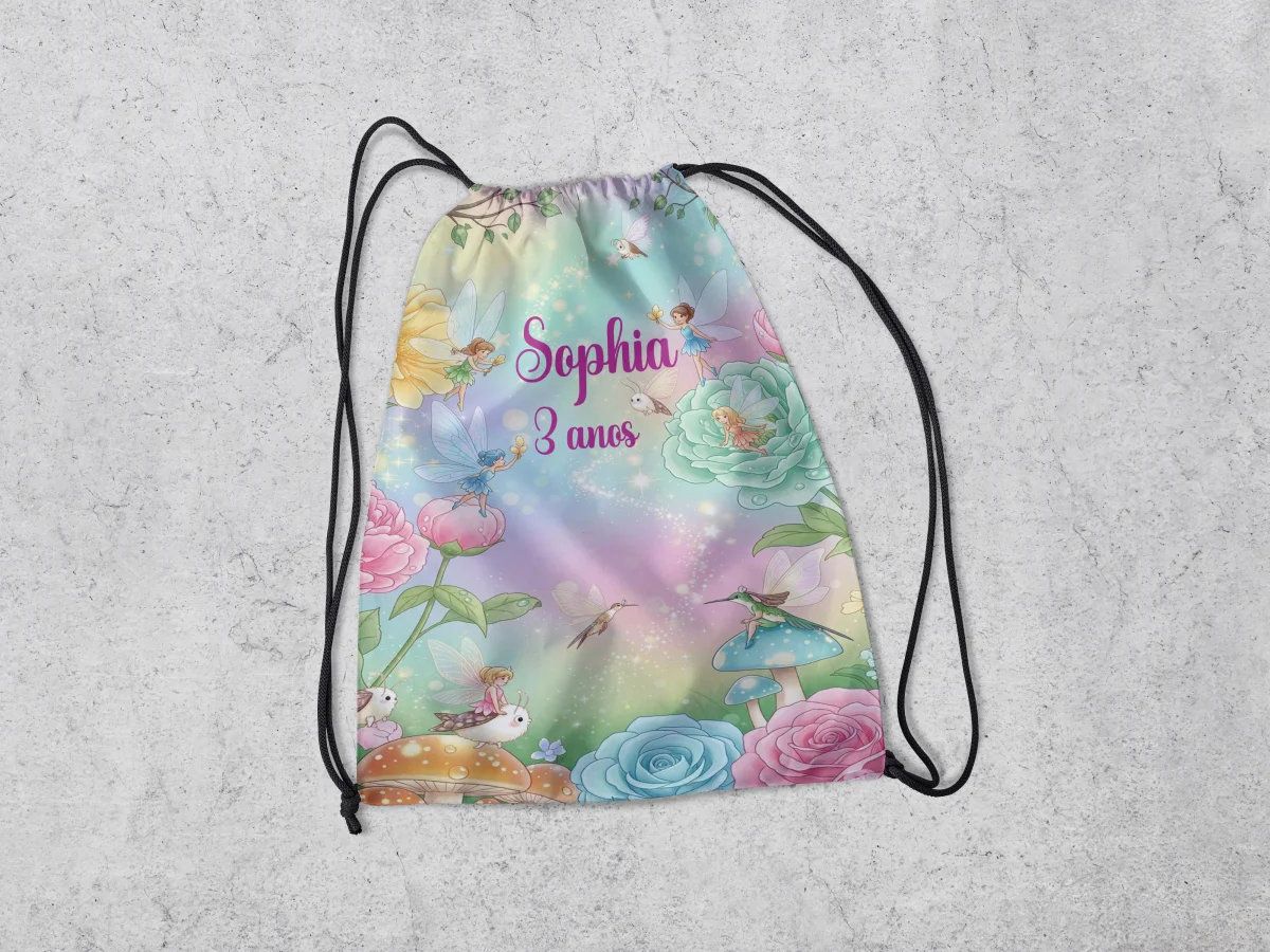 Mochilinha Personalizada para lembrancinhas Jardim das Borboletas - Imagem 4