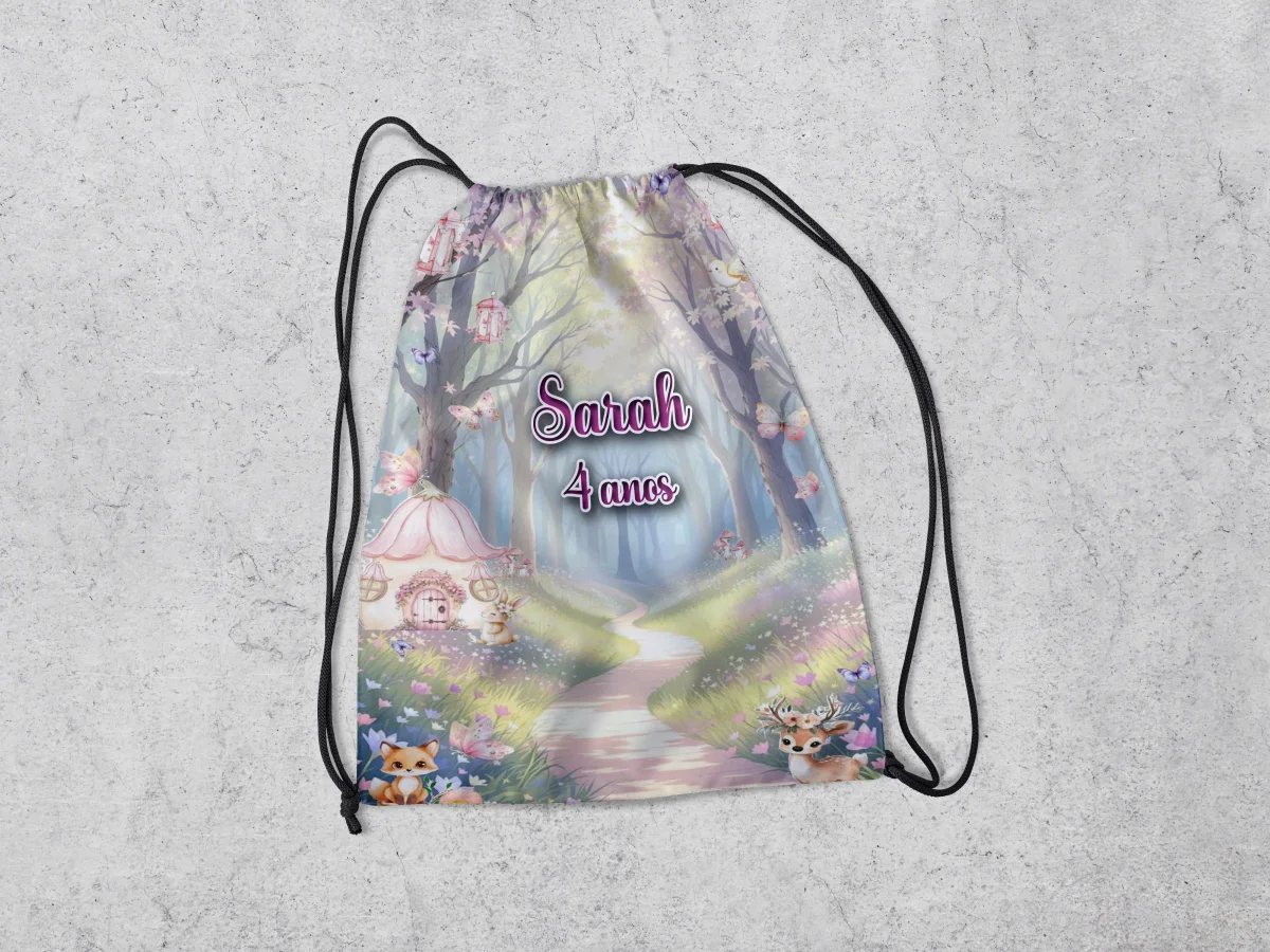 Mochilinha Personalizada para lembrancinhas Jardim Encantado - Imagem 2