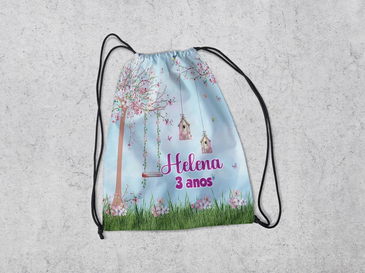 Mochilinha Personalizada para lembrancinhas Jardim Encantado - Imagem 1