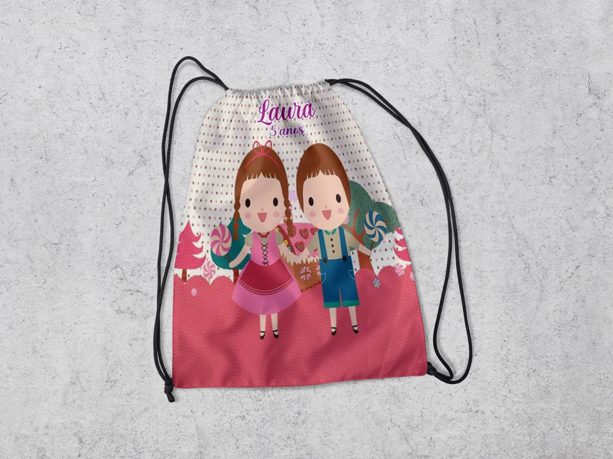 Mochilinha Personalizada para lembrancinhas João e Maria - Imagem 4