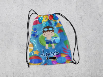 Mochilinha Personalizada para lembrancinhas pool party