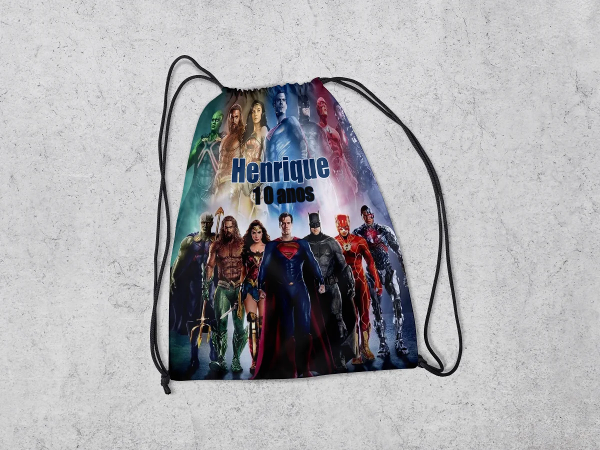 Mochilinha Personalizada para lembrancinhas Liga da Justiça - Imagem 2