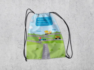 Mochilinha Personalizada para lembrancinhas Tema Meios de transportes