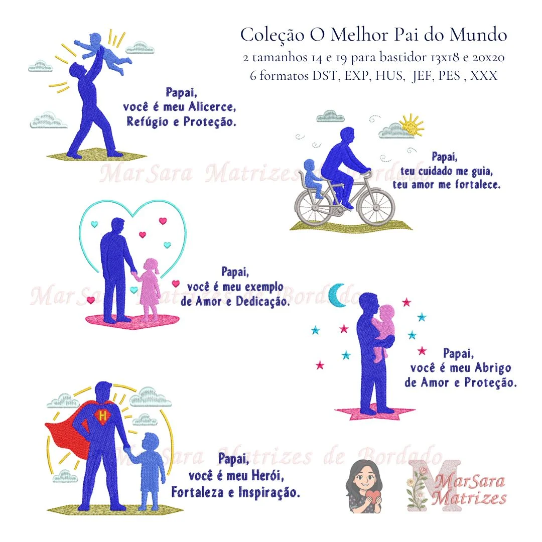Matrizes de Bordado - Coleção O Melhor Pai do Mundo