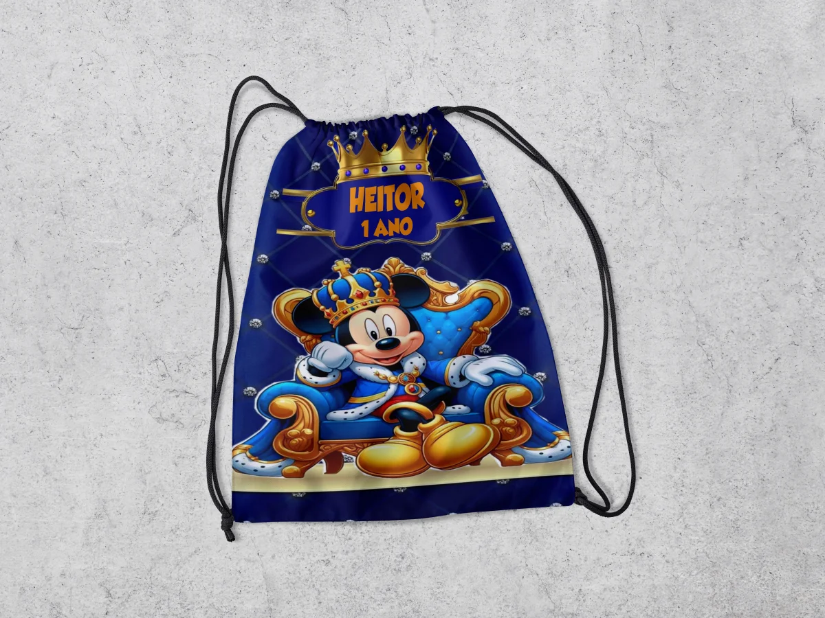 Mochilinha Personalizada para lembrancinhas do Mickey Realeza - Imagem 3