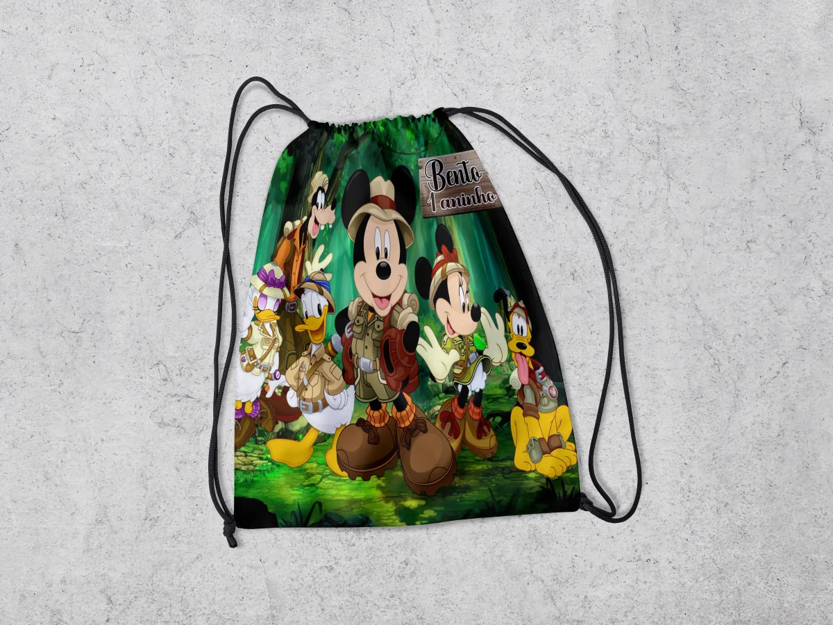 Mochilinha Personalizada para lembrancinhas do Mickey Safari - Imagem 3