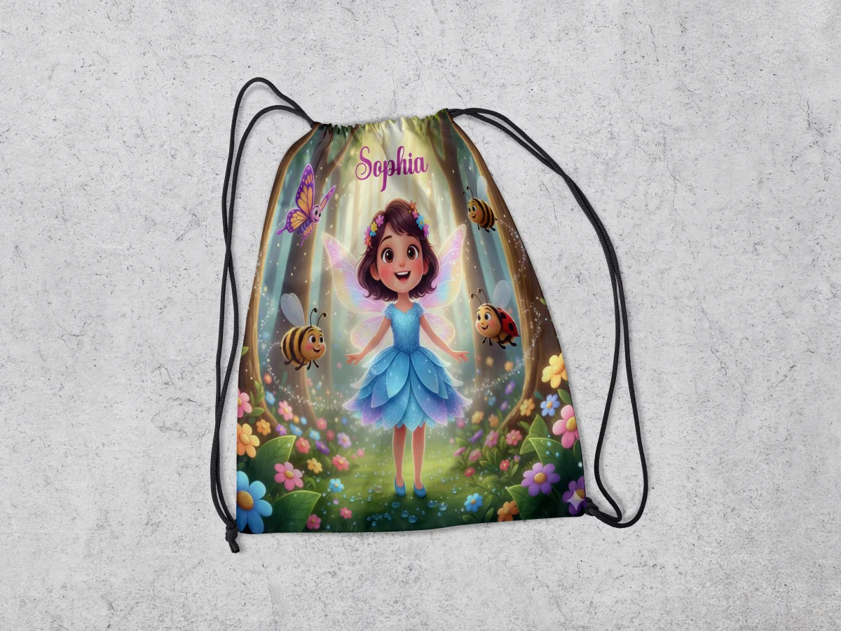 Mochilinha Personalizada para lembrancinhas Jardim Encantado das Fadas - Imagem 1