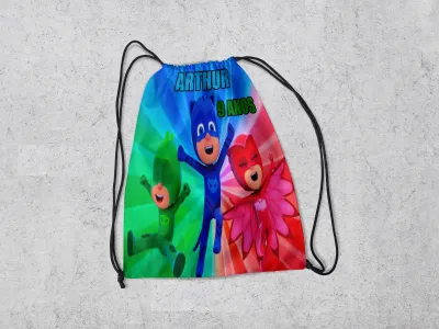 Mochilinha Personalizada para lembrancinhas Pj Masks