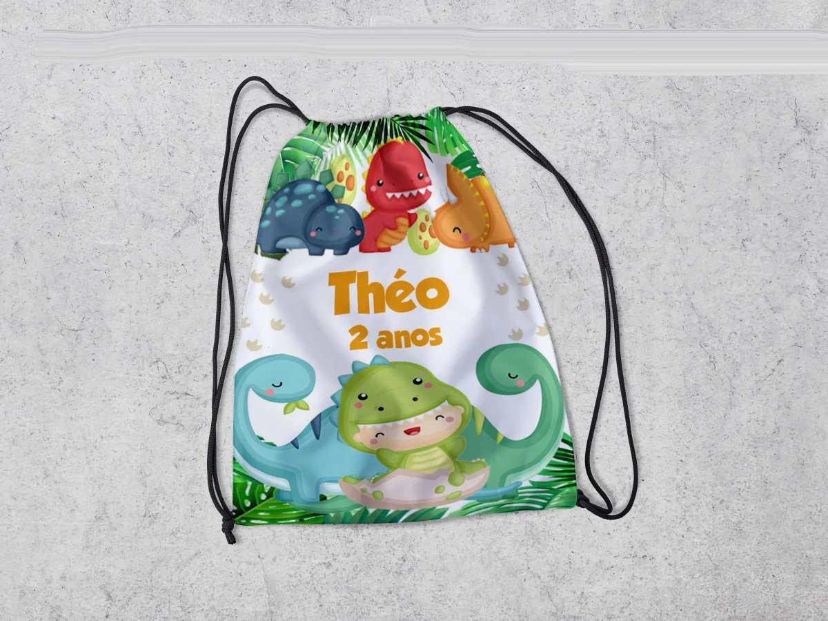 Mochilinha Personalizada para lembrancinhas Dinossauros Baby - Imagem 2