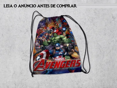 Mochilinha Personalizada para lembrancinhas dos Vingadores da Marvel