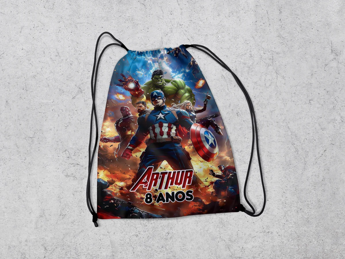 Mochilinha Personalizada para lembrancinhas dos Vingadores da Marvel - Imagem 6