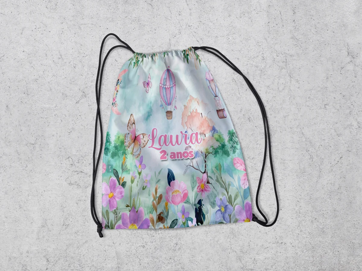 Mochilinha Personalizada para lembrancinhas Jardim Encantado - Imagem 1