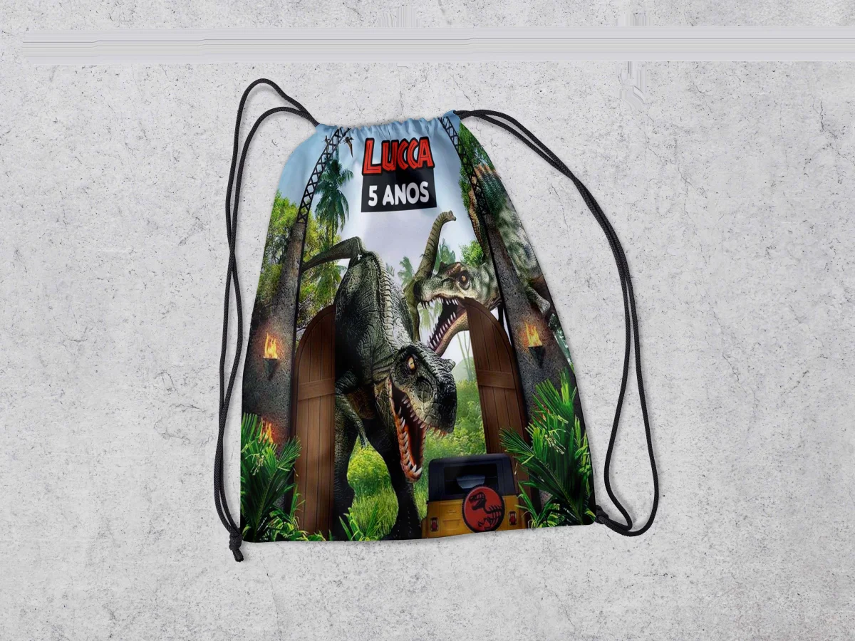 Mochilinha Personalizada para lembrancinhas Dinossauros - Imagem 1
