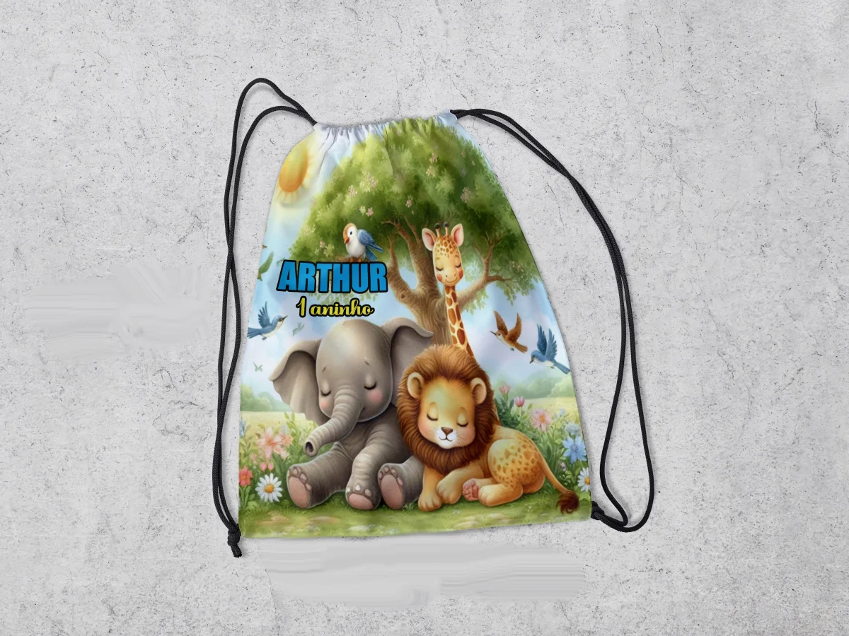 Mochilinha Personalizada para lembrancinhas Safari Baby - Imagem 1