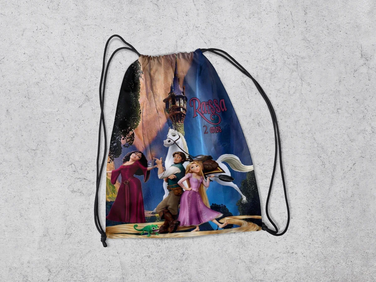Mochilinha Personalizada para lembrancinhas Rapunzel - Imagem 3