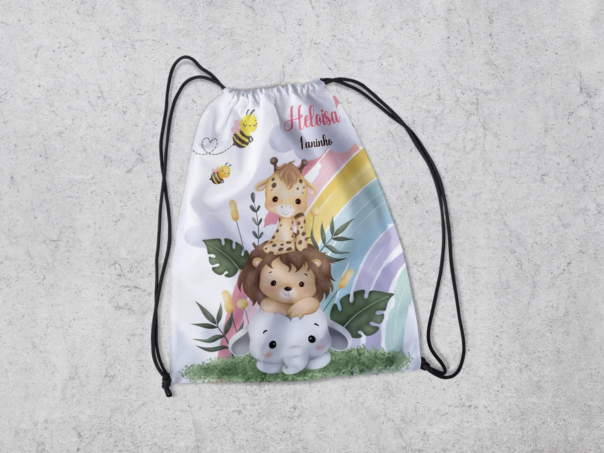 Mochilinha Personalizada para lembrancinhas Safari Baby - Imagem 2