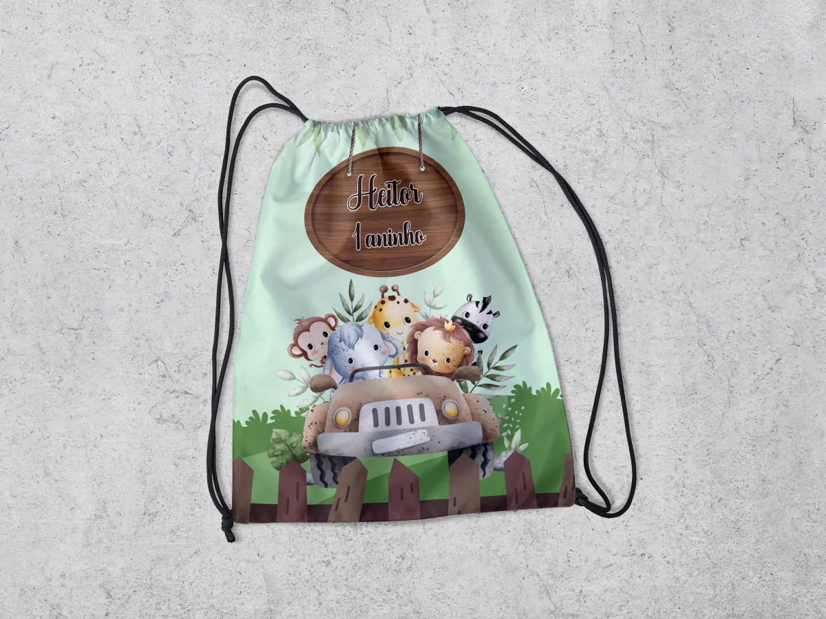 Mochilinha Personalizada para lembrancinhas Safari Baby - Imagem 1