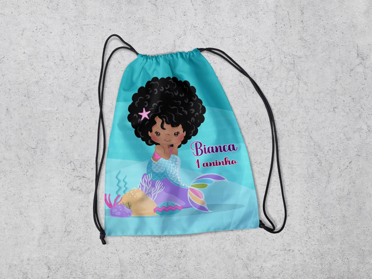 Mochilinha Personalizada para lembrancinhas Sereia Baby - Imagem 1