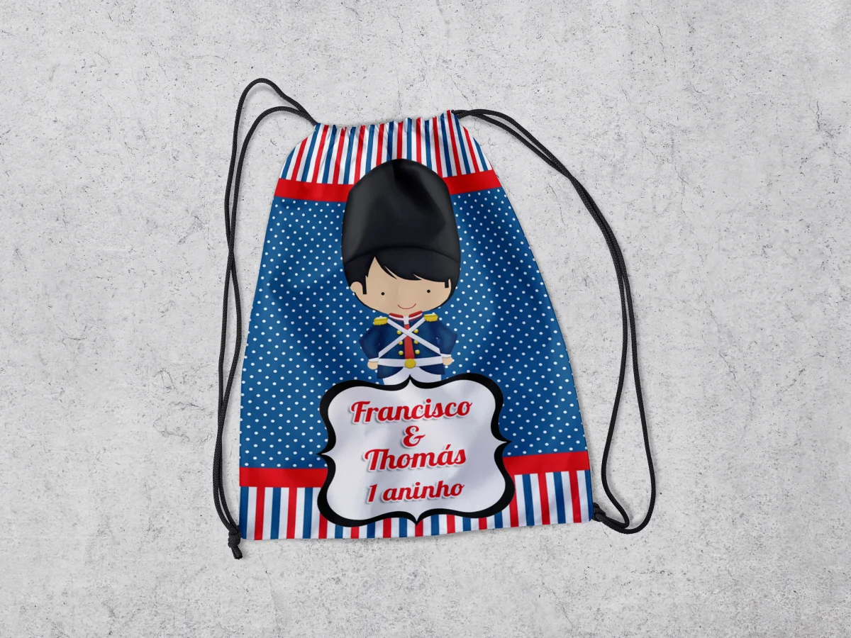 Mochilinha Personalizada para lembrancinhas Soldadinho de Chumbo - Imagem 1