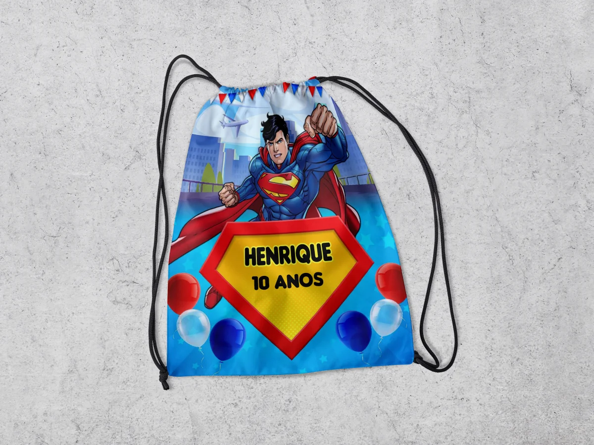 Mochilinha Personalizada para lembrancinhas Super Homem - Imagem 4